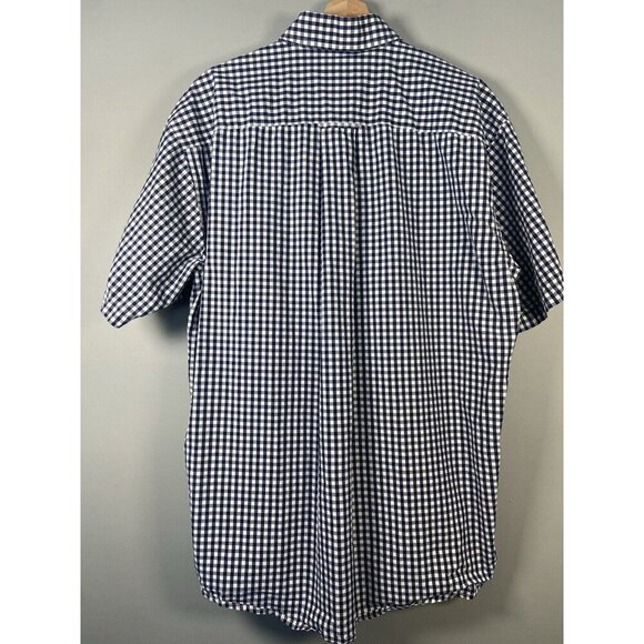 ORVIS Men's Navy Gingham Button Down Shirt Size XL Short Sleeve Outdoor Preppy - Picture 6 of 11